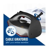 Oster GCSTAC6953 Plancha de Ropa a Vapor | 45% Mas Cobertura | Punta de Precision | Auto Limpieza / Apagado | Aero Ceramic | Sistema Anti-Calcificación | Negro Gris