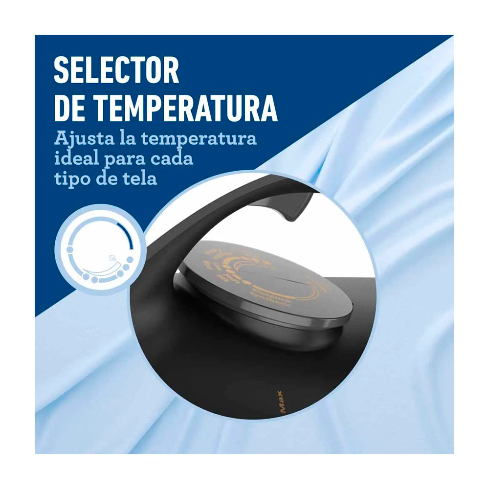 Oster GCSTAC6953 Plancha de Ropa a Vapor | 45% Mas Cobertura | Punta de Precision | Auto Limpieza / Apagado | Aero Ceramic | Sistema Anti-Calcificación | Negro Gris