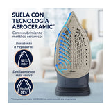 Oster GCSTAC7002 Plancha de Ropa a Vapor | 25% Mas Cobertura | Punta de Precision | Aero Ceramic | Sistema Anti-Calcificación | Negro