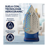 Oster GCSTAC7202 Plancha de Ropa a Vapor | 25% Mas Cobertura | Punta de Precision | Aero Ceramic | Sistema Anti-Calcificación | Azul