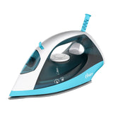 Oster GCSTBS6004 Plancha de Ropa a Vapor | 30% Mas Cobertura | Punta de Precisión | Antiadherente | Sistema Anti-Calcificación | Celeste Blanco