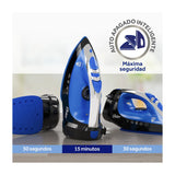 Oster Plancha de Ropa a Vapor | Cerámica | Cable Retráctil | Cable XL | Sistema Anti-Calcáreo | Azul/Negro