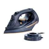 Oster GCSTCC5000 Plancha de Ropa a Vapor | Inalámbrica | 2-en-1 | Auto Limpieza / Apagado | Cerámica | Sistema Anti-Calcificación | Azul Dorado