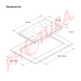 Drija Germany 90 Inducción Estufa Empotrable Eléctrica de Vitrocerámica | 5 Quemadores | Control Táctil