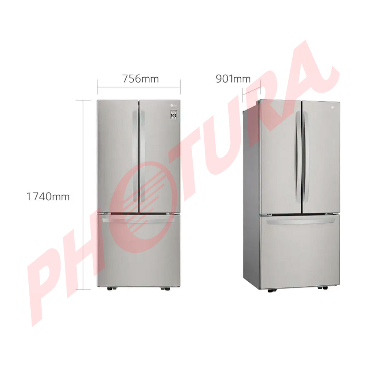 LG Refrigeradora French Door Linear Inverter de 3 Puertas | Multi Air Flow | Bioshield | 22p3