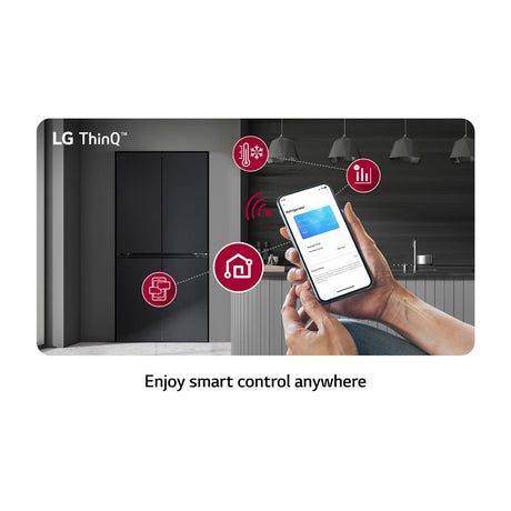 LG Refrigeradora Cross Door Smart Inverter | ThinQ | Multi Air Flow | Smart Diagnosis | 19p3 | Matte Black