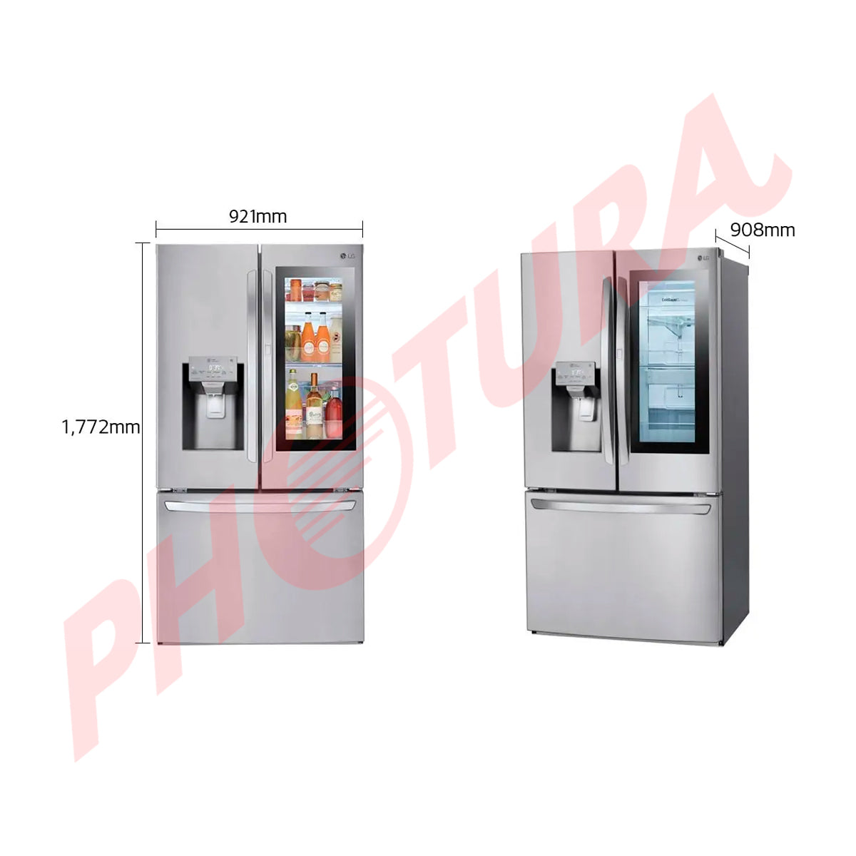 LG Refrigeradora French Door Instaview Door-In-Door Smart Inverter de 3 Puertas | ThinQ | Linear/Door Cooling | Multi Air Flow | Dispensador de Agua y Hielo | 28p3