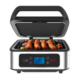 SHAQ Parrilla Eléctrica 3 en 1 | Placas Antiadherentes | Acero inoxidable | Bandeja de Goteo | 1300W