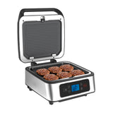 SHAQ Parrilla Eléctrica 3 en 1 | Placas Antiadherentes | Acero inoxidable | Bandeja de Goteo | 1300W