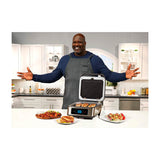 SHAQ Parrilla Eléctrica 3 en 1 | Placas Antiadherentes | Acero inoxidable | Bandeja de Goteo | 1300W