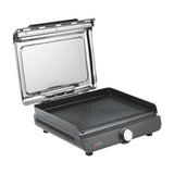 Ninja Sizzle Parrilla Eléctrica 2-en-1 para Interiores | Low Smoke Grill | Antiadherente | Placas Intercambiables | 1450W | Gris