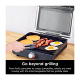 Ninja Sizzle Parrilla Eléctrica 2-en-1 para Interiores | Low Smoke Grill | Antiadherente | Placas Intercambiables | 1450W | Gris