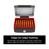 Ninja Sizzle Parrilla Eléctrica 2-en-1 para Interiores | Low Smoke Grill | Antiadherente | Placas Intercambiables | 1450W | Gris