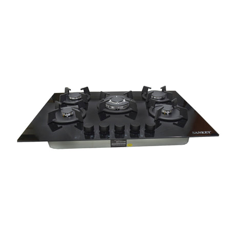 Sankey Estufa Empotrable a Gas de Vidrio Templado | 75cm | 5 Quemadores | Encendido por Pulso