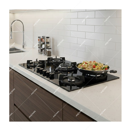 Sankey Estufa Empotrable a Gas de Vidrio Templado | 75cm | 5 Quemadores | Encendido por Pulso