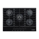 Sankey Estufa Empotrable a Gas de Vidrio Templado | 75cm | 5 Quemadores | Encendido por Pulso