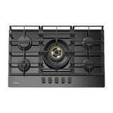 Sankey Estufa Empotrable a Gas de Vidrio Templado | 75cm | 5 Quemadores | Encendido por Pulso