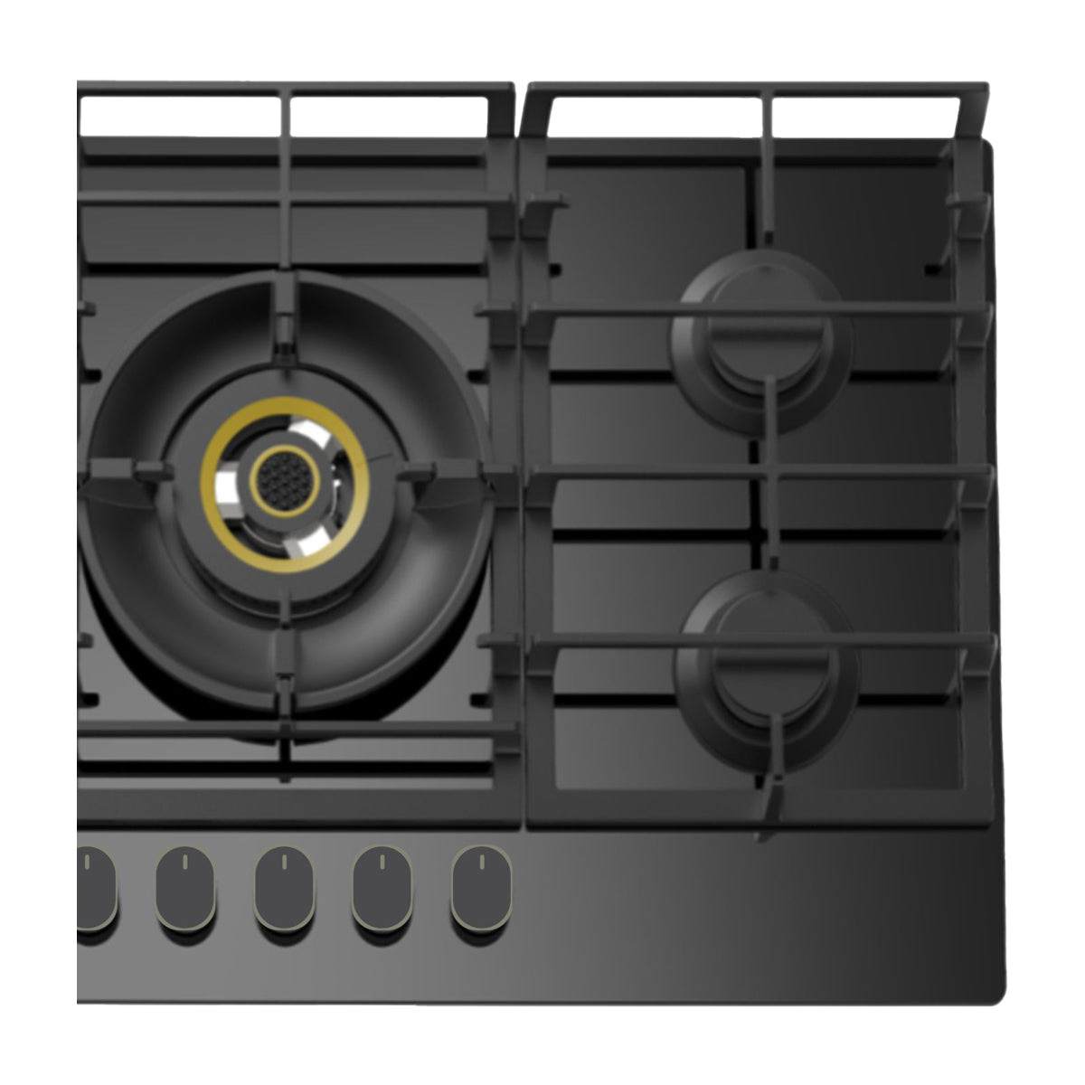 Sankey Estufa Empotrable a Gas de Vidrio Templado | 75cm | 5 Quemadores | Encendido por Pulso