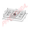 Sankey Estufa Empotrable a Gas de Vidrio Templado | 90cm | 5 Quemadores | Encendido por Pulso