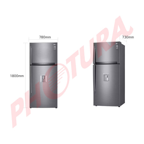 LG Refrigeradora Top Freezer Smart Inverter | Linear Cooling | Multi Air Flow | Door Cooling + | Dispensador de Agua | 18.08p3