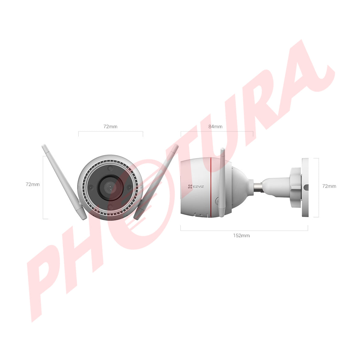 EZVIZ H3c 2K Cámara de Seguridad WiFi para Casa | 2K | Visión Nocturna a Color | Detección de Movimiento | IP67 | Tecnología de Vídeo H.265