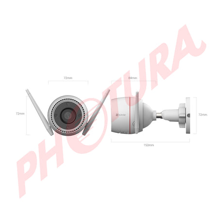 EZVIZ H3c 2K Cámara de Seguridad WiFi para Casa | 2K | Visión Nocturna a Color | Detección de Movimiento | IP67 | Tecnología de Vídeo H.265