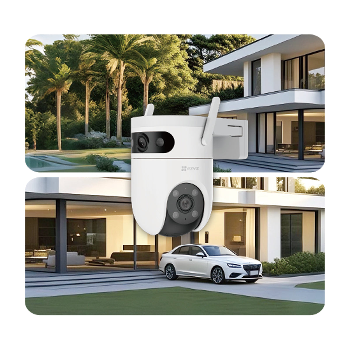 EZVIZ H9c Dual 4G Cámara de Seguridad WiFi para Casa | Dual 3K | Visión Panorámica 360º | Conectividad dual 4G & Wi-Fi | Visión Nocturna a Color | Detección de Movimiento