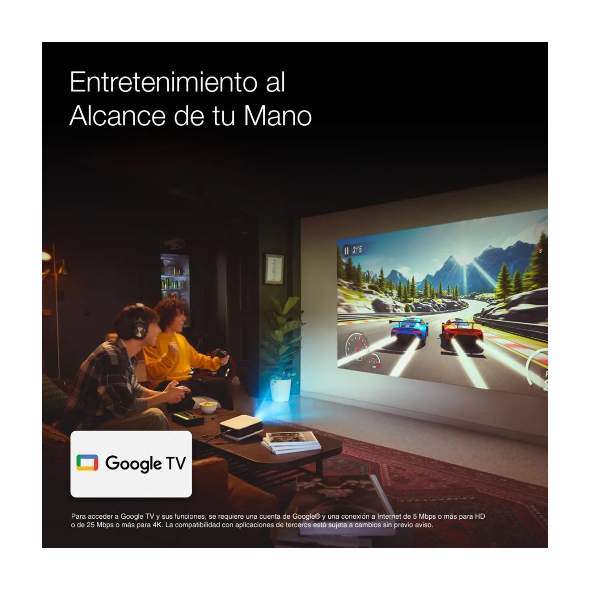 Epson EF-30 Proyector Portátil Smart | Google TV | FHD | 3LCD | 350 Lúmenes | 30" - 150" | 16:9 | WiFi | Bluetooth | Altavoces de Audio Dolby