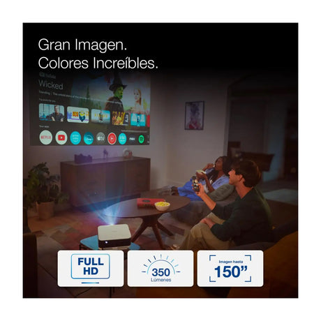 Epson EF-30 Proyector Portátil Smart | Google TV | FHD | 3LCD | 350 Lúmenes | 30" - 150" | 16:9 | WiFi | Bluetooth | Altavoces de Audio Dolby