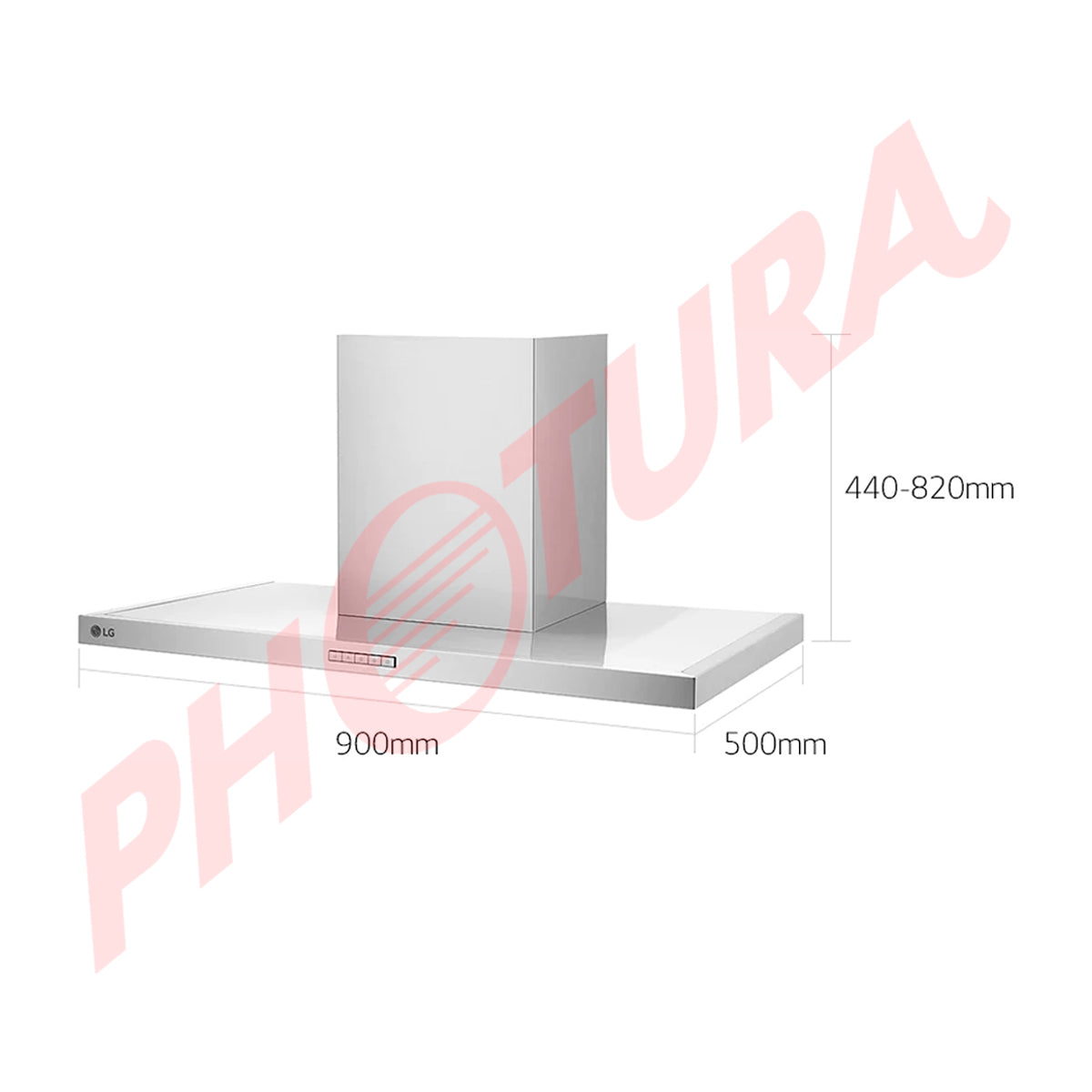 LG Extractor de Grasa de 90cm | Tipo Chimenea | 3 Velocidades | Filtros de 4 Capas | Filtros de Carbon