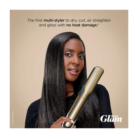Shark Glam Cepillo Secador 5-en-1 | Multi-Estilizador | Air Styler Straightener | Gold