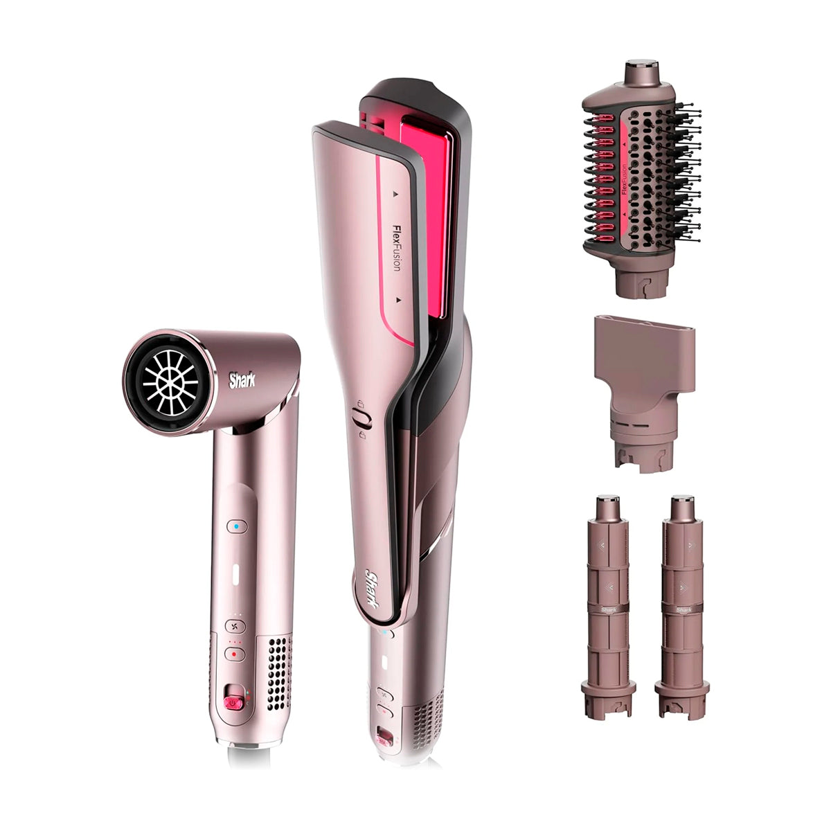 Shark FlexFusion Cepillo Secador 5-en-1 | Multi-Estilizador | Air Styler Straightener | Cosmic Blush