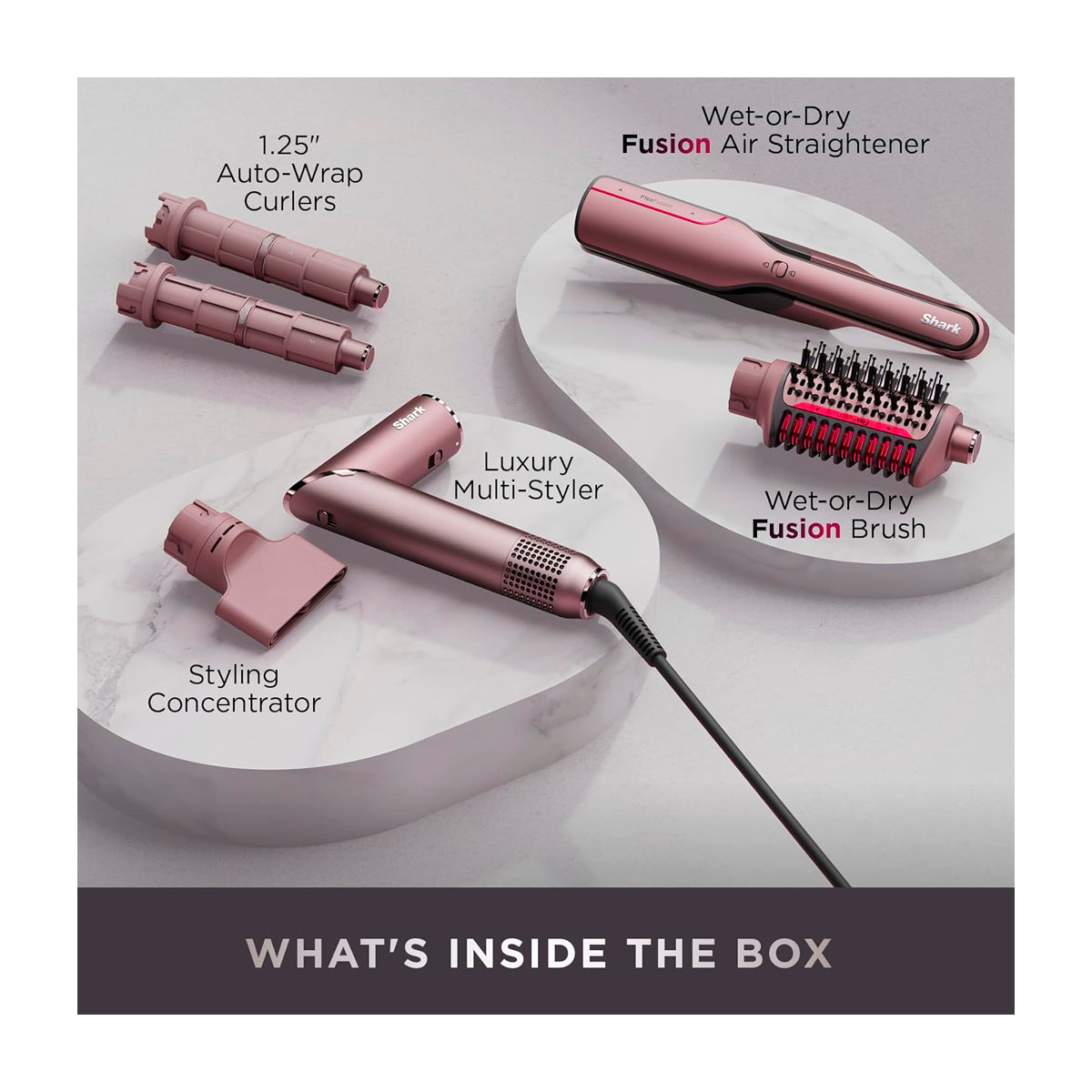 Shark FlexFusion Cepillo Secador 5-en-1 | Multi-Estilizador | Air Styler Straightener | Cosmic Blush