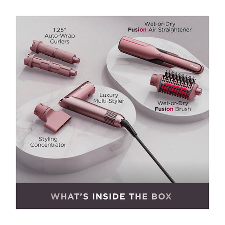 Shark FlexFusion Cepillo Secador 5-en-1 | Multi-Estilizador | Air Styler Straightener | Cosmic Blush