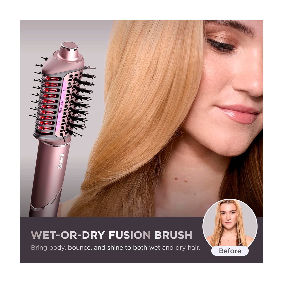 Shark FlexFusion Cepillo Secador 5-en-1 | Multi-Estilizador | Air Styler Straightener | Cosmic Blush