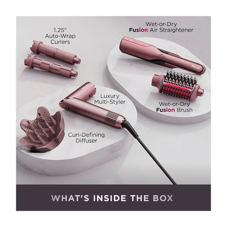 Shark FlexFusion Cepillo Secador 5-en-1 | Multi-Estilizador | Air Styler Curly | Cosmic Blush