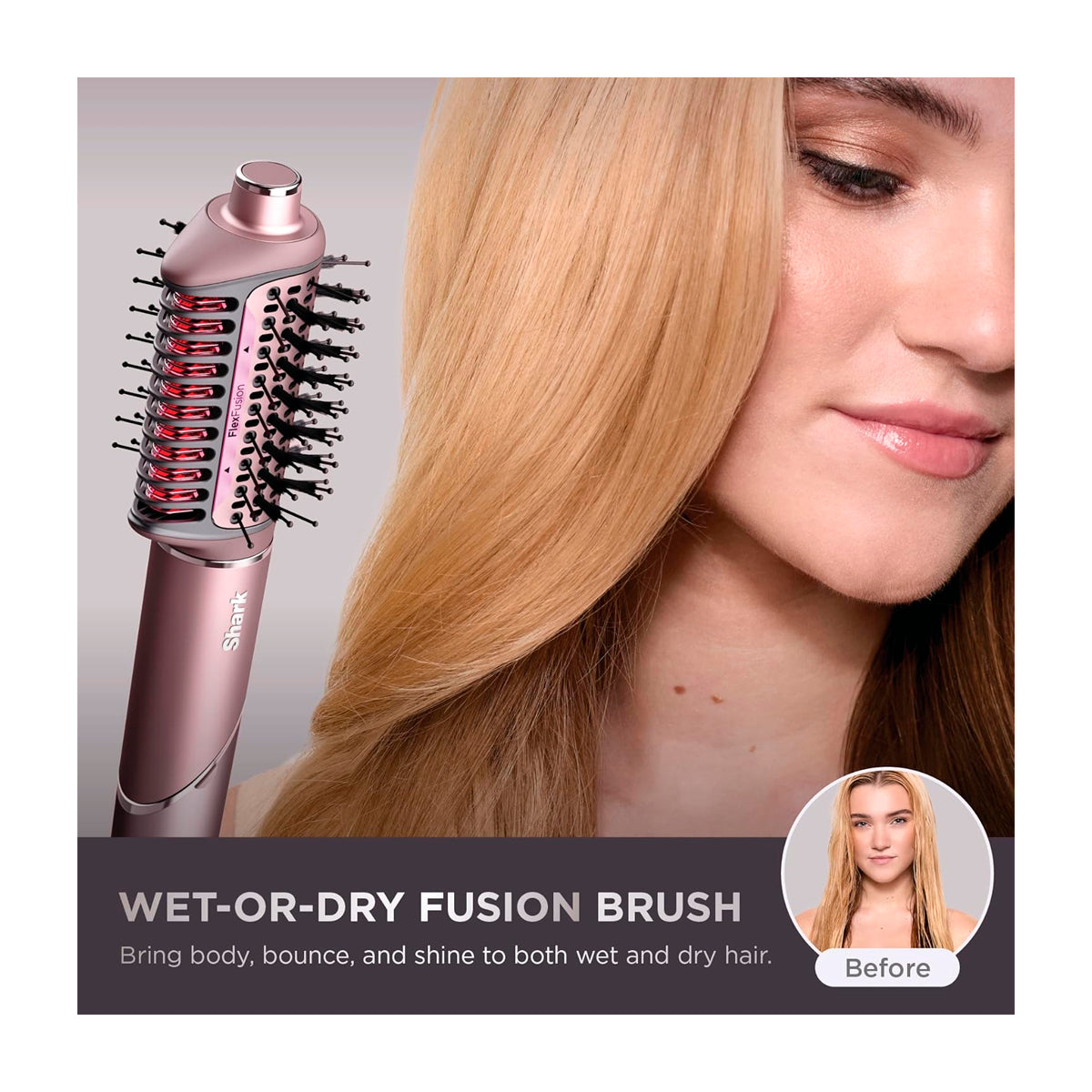 Shark FlexFusion Cepillo Secador 5-en-1 | Multi-Estilizador | Air Styler Curly | Cosmic Blush