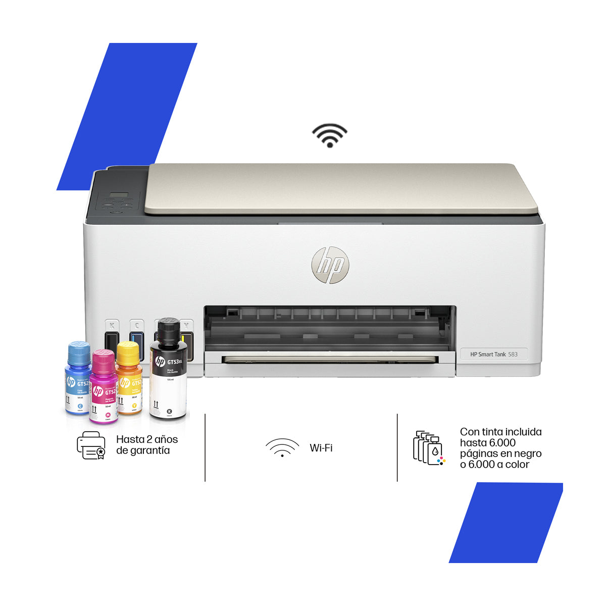 HP Smart Tank 583 Impresora Inalámbrica Multifuncional con Tanques de Tinta