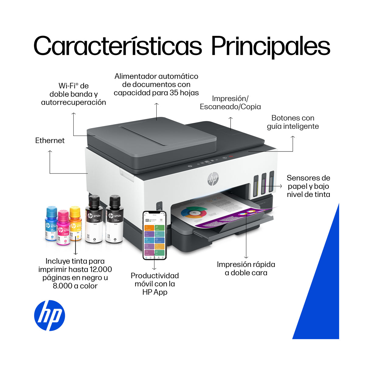 HP Smart Tank 790 Impresora Inalámbrica Multifuncional con Tanques de Tinta