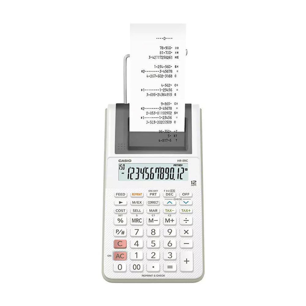 Casio Calculadora de Escritorio de 12 Dígitos | Impresión en 2 Colores | Blanco