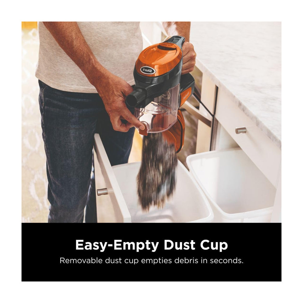 Shark Rocket Pet Aspiradora | Succión Potente | Dirección Giratoria | Ligera | Gris Naranja