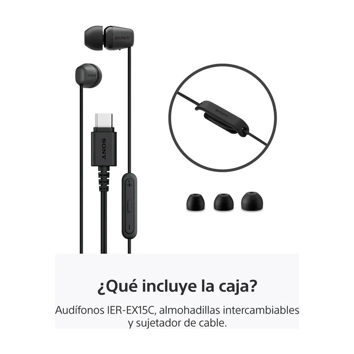 Sony IER-EX15C Audífonos de Cable | Negro