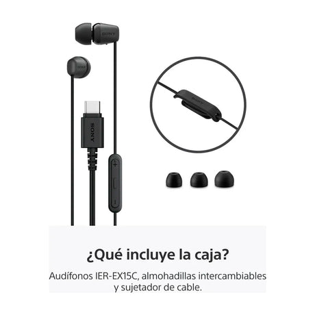 Sony IER-EX15C Audífonos de Cable | Negro