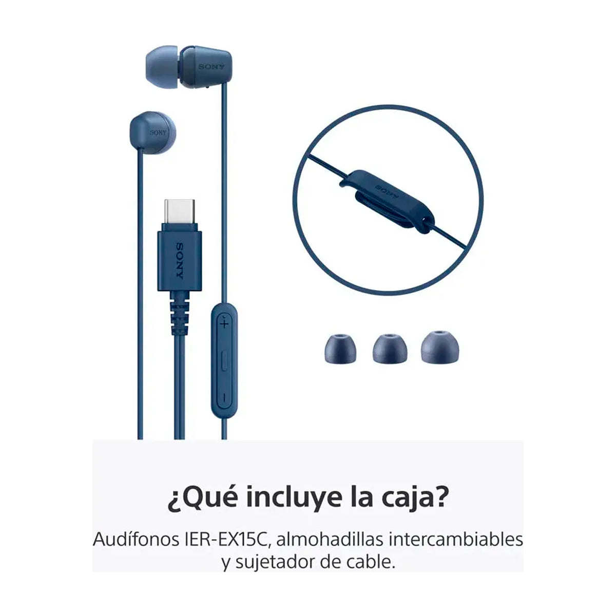 Sony IER-EX15C Audífonos de Cable | Azul