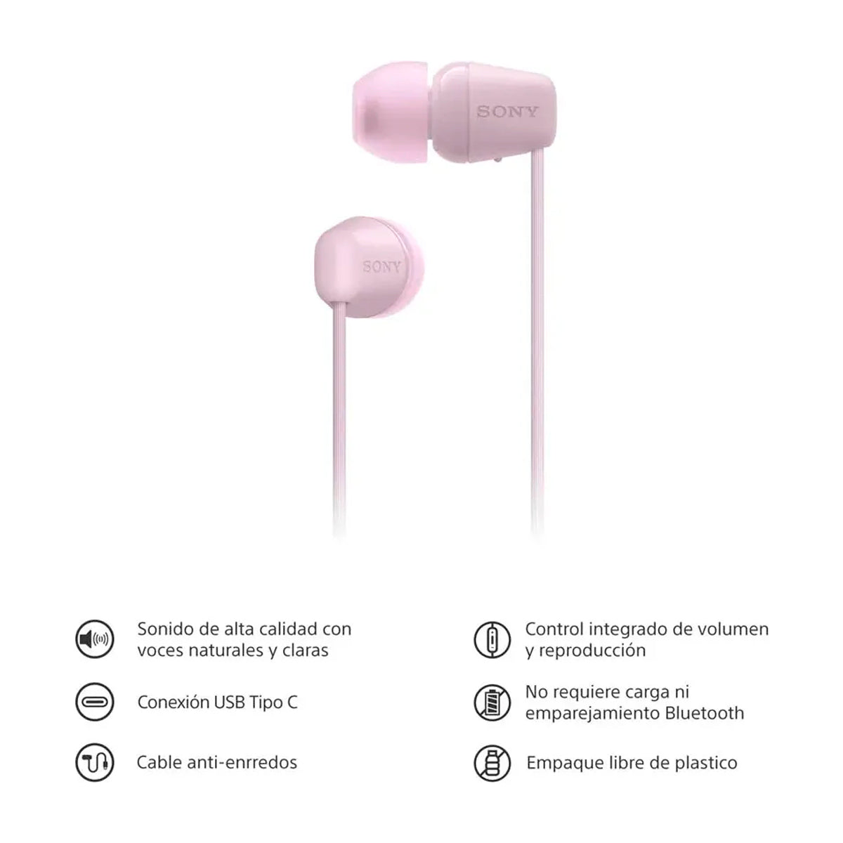 Sony IER-EX15C Audífonos de Cable - Rosa