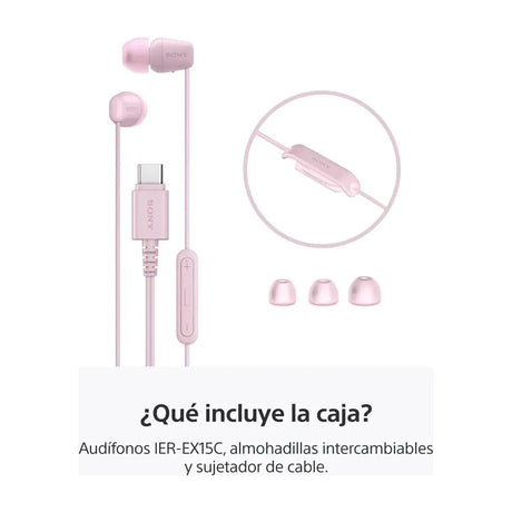 Sony IER-EX15C Audífonos de Cable - Rosa