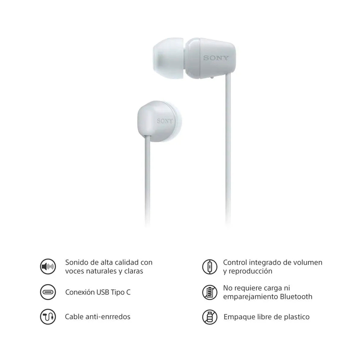 Sony IER-EX15C Audífonos de Cable | Blanco