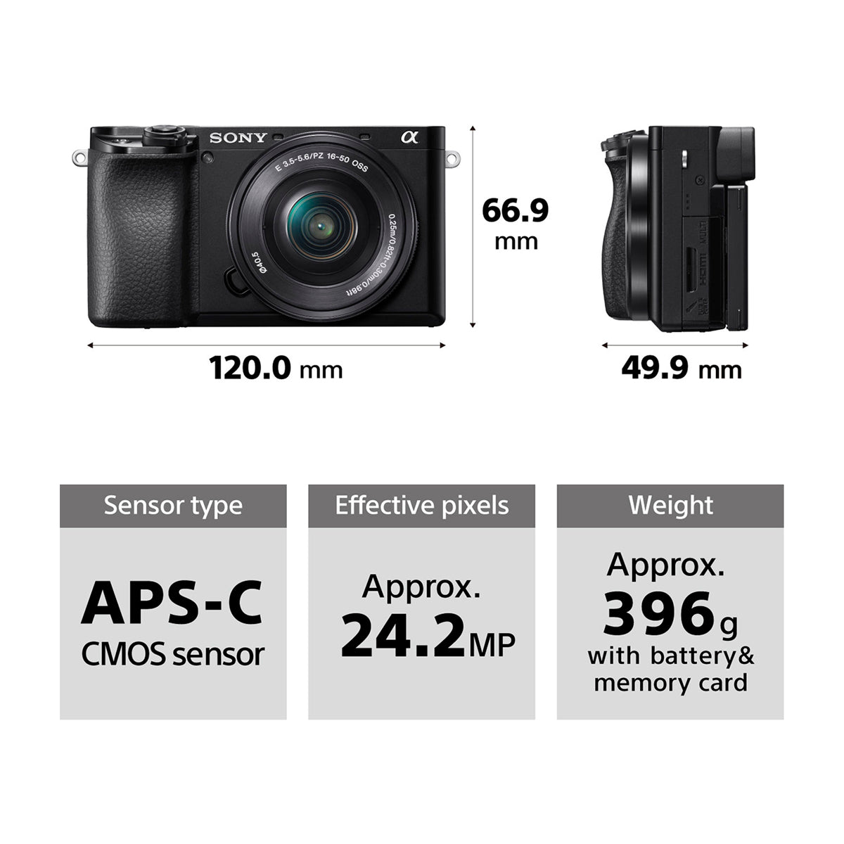 Sony a6100 Alpha Cámara Digital Mirrorless con Lentes 16-50mm OSS II y 55-210mm | ILCE-6100X