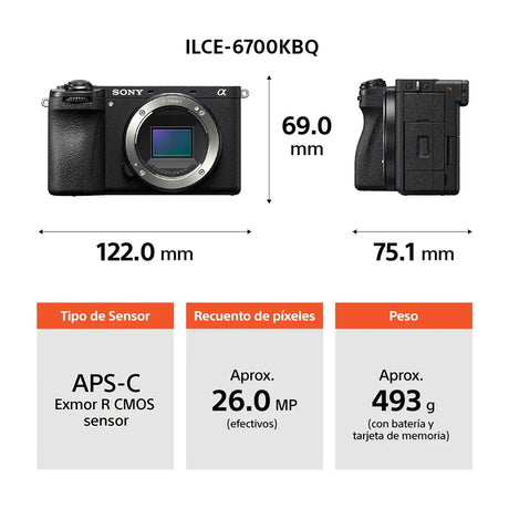Sony a6700 Alpha Cámara Digital Mirrorless con Lente 18-135mm OSS | ILCE-6700M