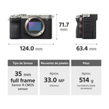 Sony a7C Alpha Cámara Digital Mirrorless Body | ILCE-7C | Full Frame | Plateado